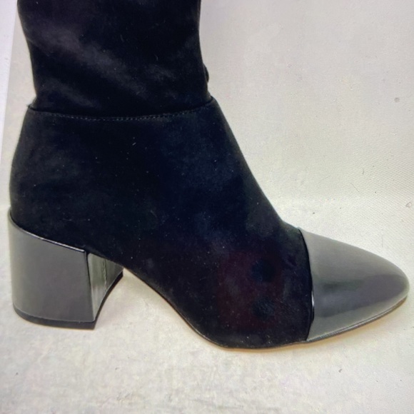 Black velvet above knees boots Pantene leather toe - Picture 2 of 16